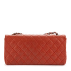 Shoulder Bag East West Flap Red Caviar Quilted Leather