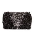 Shoulder Bag Ltd. Ed. Sequins Single Flap 25 Black Sequins Canvas