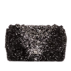 Shoulder Bag Ltd. Ed. Sequins Single Flap 25 Black Sequins Canvas
