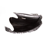 Shoulder Bag Ltd. Ed. Sequins Single Flap 25 Black Sequins Canvas