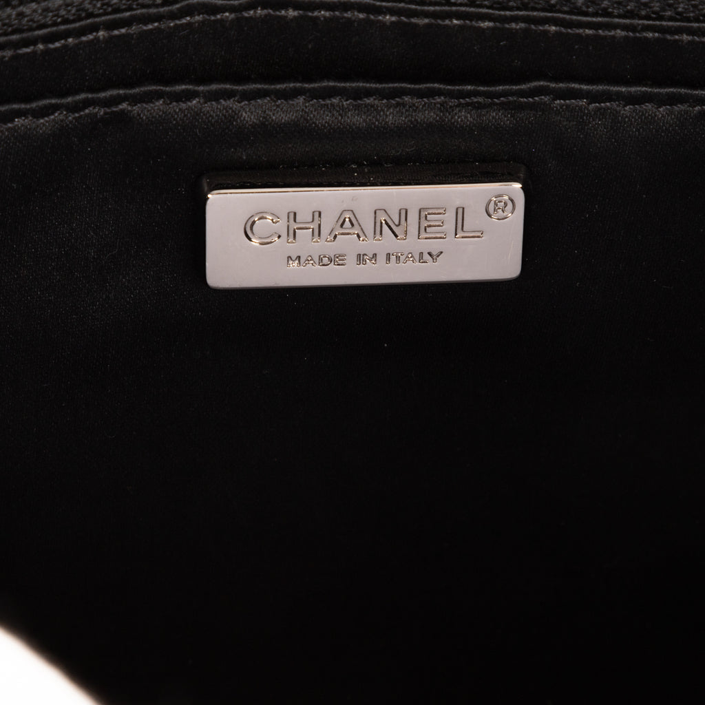 Shoulder Bag Ltd. Ed. Sequins Single Flap 25 Black Sequins Canvas