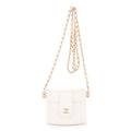 Bolso de hombro Cosmético Neceser Cadena Bandolera Piel de becerro blanca Acolchado