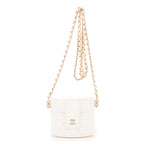 Bolso de hombro Cosmético Neceser Cadena Bandolera Piel de becerro blanca Acolchado