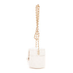 Bolso de hombro Cosmético Neceser Cadena Bandolera Piel de becerro blanca Acolchado