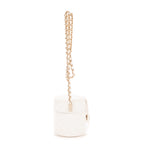 Bolso de hombro Cosmético Neceser Cadena Bandolera Piel de becerro blanca Acolchado
