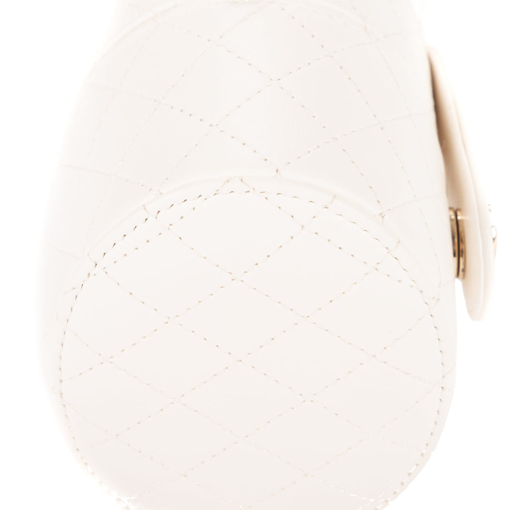 Bolso de hombro Cosmético Neceser Cadena Bandolera Piel de becerro blanca Acolchado