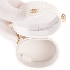 Bolso de hombro Cosmético Neceser Cadena Bandolera Piel de becerro blanca Acolchado