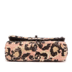 Shoulder Bag Ltd. Ed. Classic Mini Sequins Single Flap 19 Beige Sequins Canvas