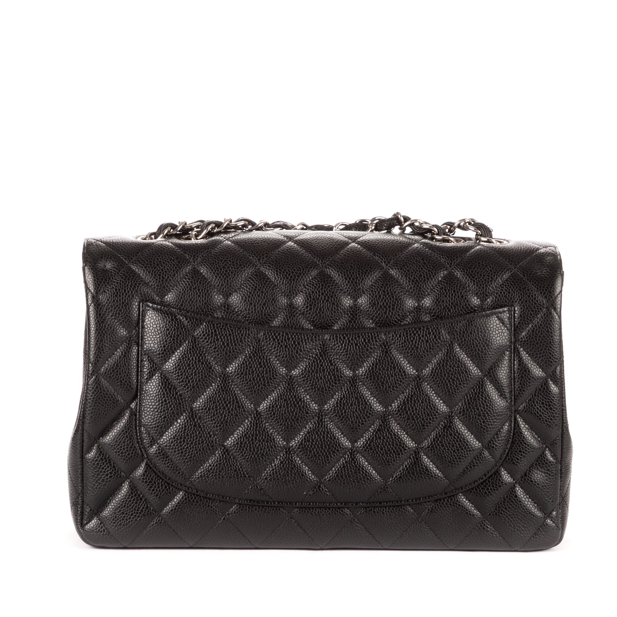 Shoulder Bag Classic Jumbo Double Flap 30 Black Caviar Quilted Leather