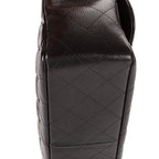 Bolso de hombro clásico Jumbo Double Flap 30 de cuero acolchado de caviar negro