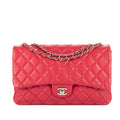 Shoulder Bag Classic Single Flap 3 compartments Pink Calfskin Quilted Leather