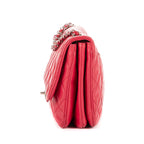 Shoulder Bag Classic Single Flap 3 compartments Pink Calfskin Quilted Leather