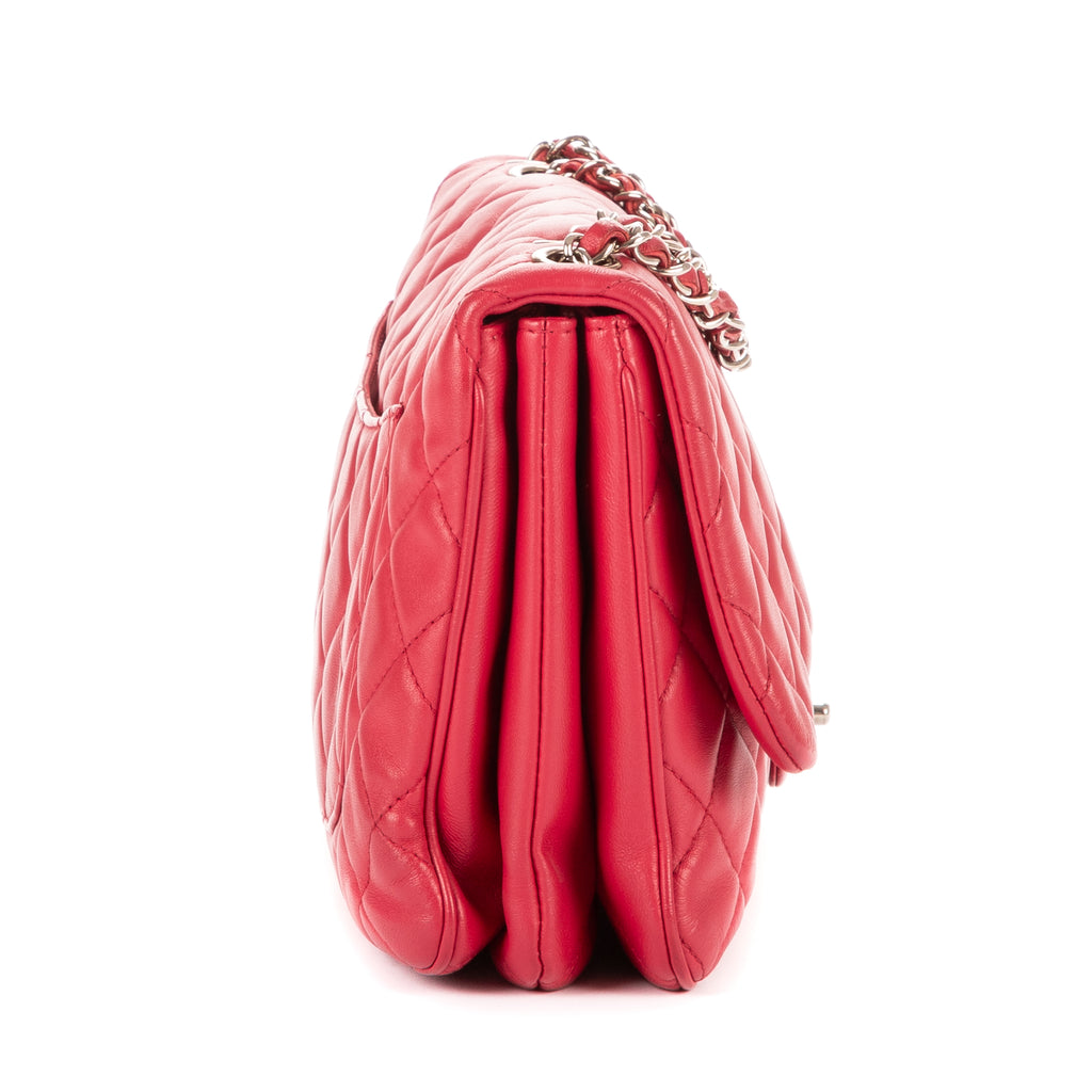 Shoulder Bag Classic Single Flap 3 compartments Pink Calfskin Quilted Leather
