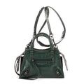 Bolso Neo Classic City de piel de becerro verde con relieve de cocodrilo