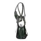 Bolso Neo Classic City de piel de becerro verde con relieve de cocodrilo