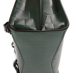 Bolso Neo Classic City de piel de becerro verde con relieve de cocodrilo