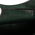 Bolso Neo Classic City de piel de becerro verde con relieve de cocodrilo