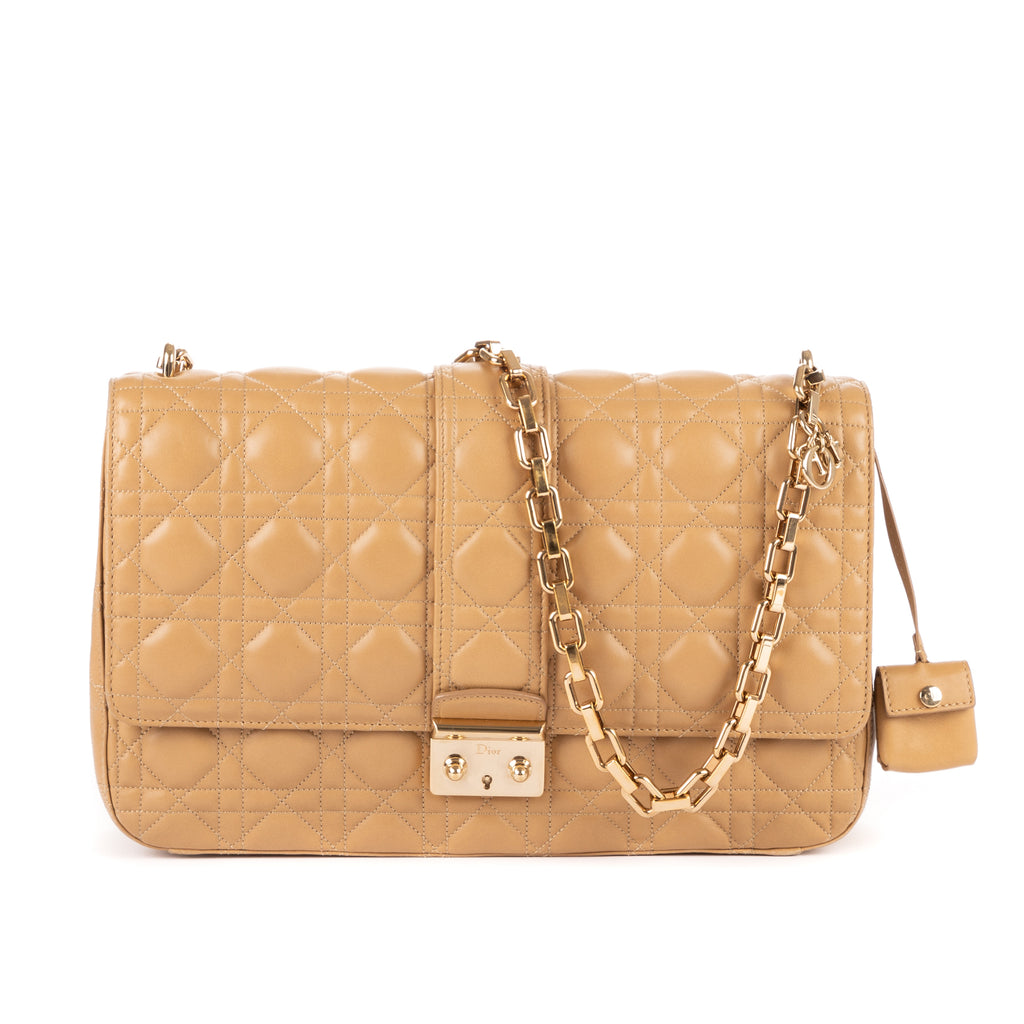 Sac porté épaule Miss Dior Grand modèle Cuir de veau Cannage beige