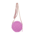 Shoulder Bag Filigree Round Crossbody Lavender Caviar Quilted Leather