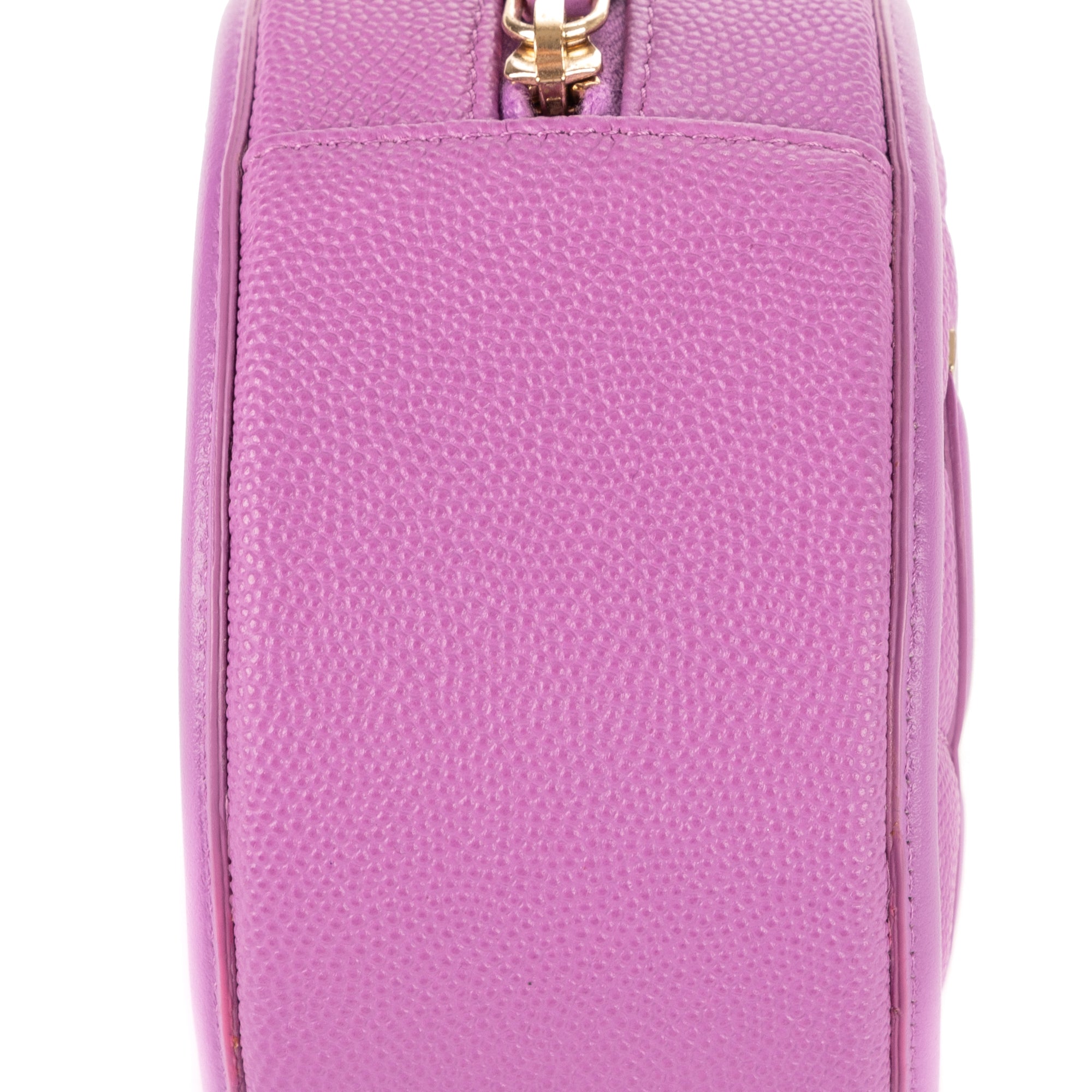 Shoulder Bag Filigree Round Crossbody Lavender Caviar Quilted Leather