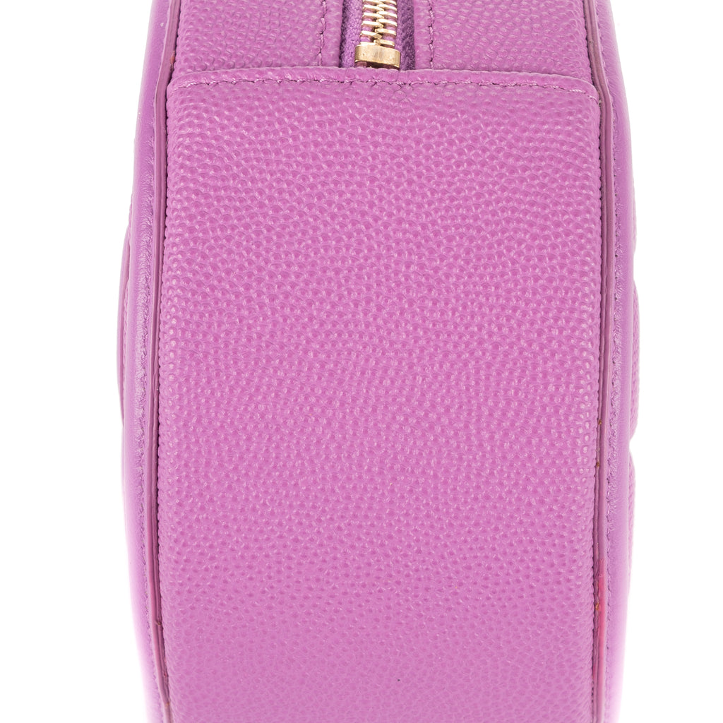 Shoulder Bag Filigree Round Crossbody Lavender Caviar Quilted Leather