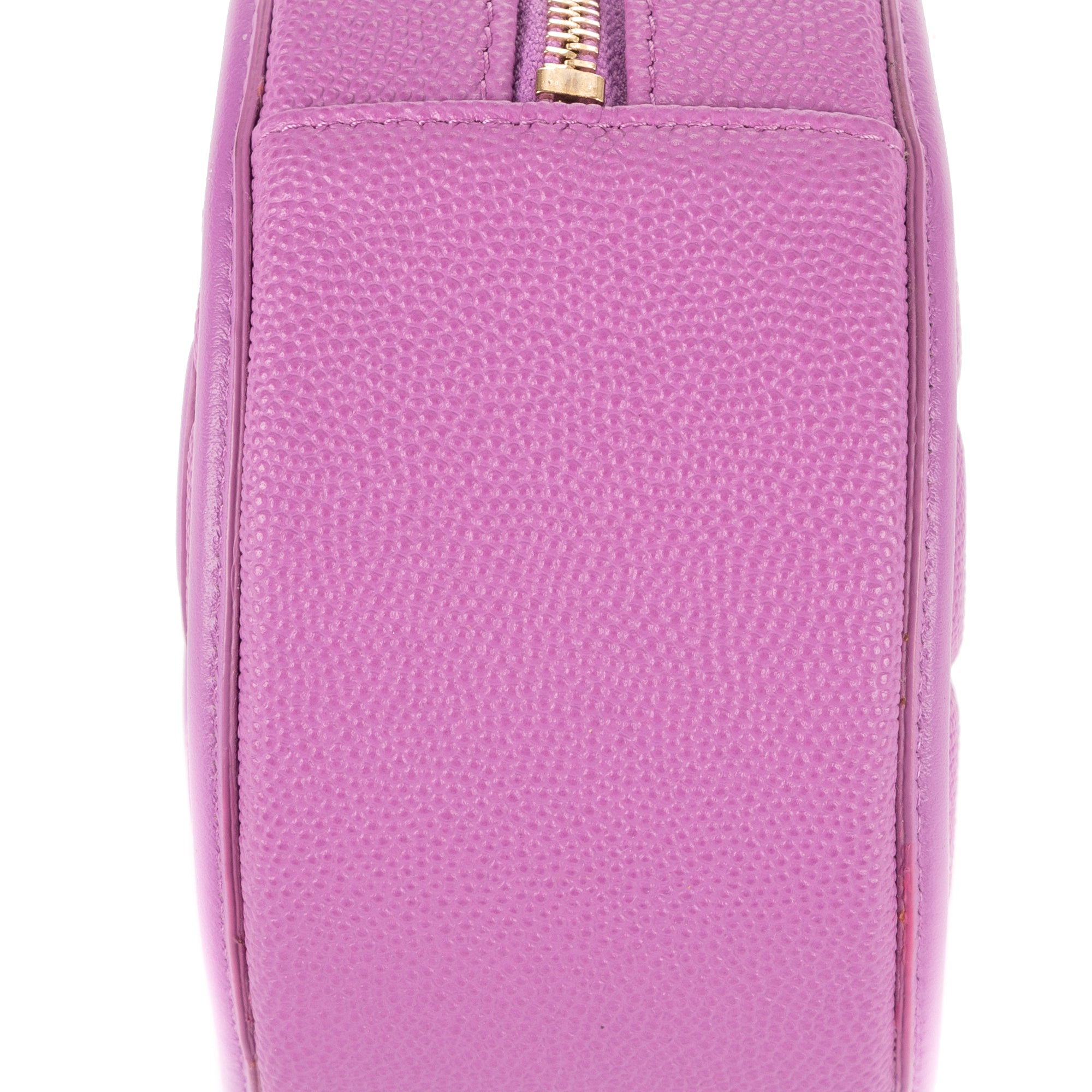 Shoulder Bag Filigree Round Crossbody Lavender Caviar Quilted Leather