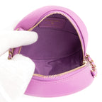 Shoulder Bag Filigree Round Crossbody Lavender Caviar Quilted Leather