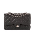 Shoulder Bag Classic Jumbo Double Flap 30 Black Caviar Quilted Leather