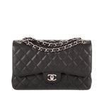 Shoulder Bag Classic Jumbo Double Flap 30 Black Caviar Quilted Leather