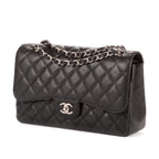 Shoulder Bag Classic Jumbo Double Flap 30 Black Caviar Quilted Leather