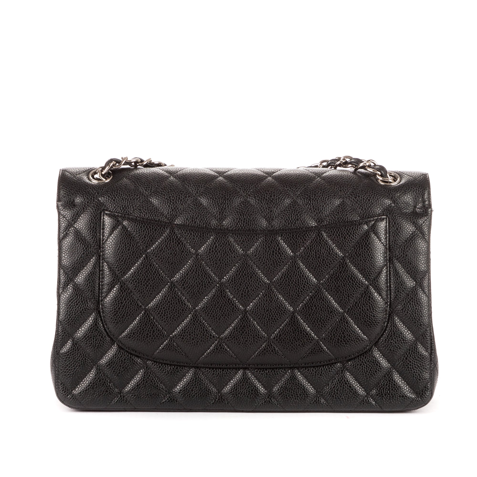 Shoulder Bag Classic Jumbo Double Flap 30 Black Caviar Quilted Leather
