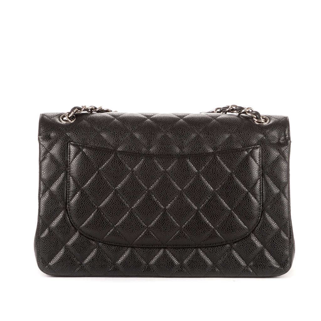 Shoulder Bag Classic Jumbo Double Flap 30 Black Caviar Quilted Leather