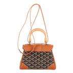 Bolso de mano Saigon Mini Piel de becerro negra/Lona Goyardine