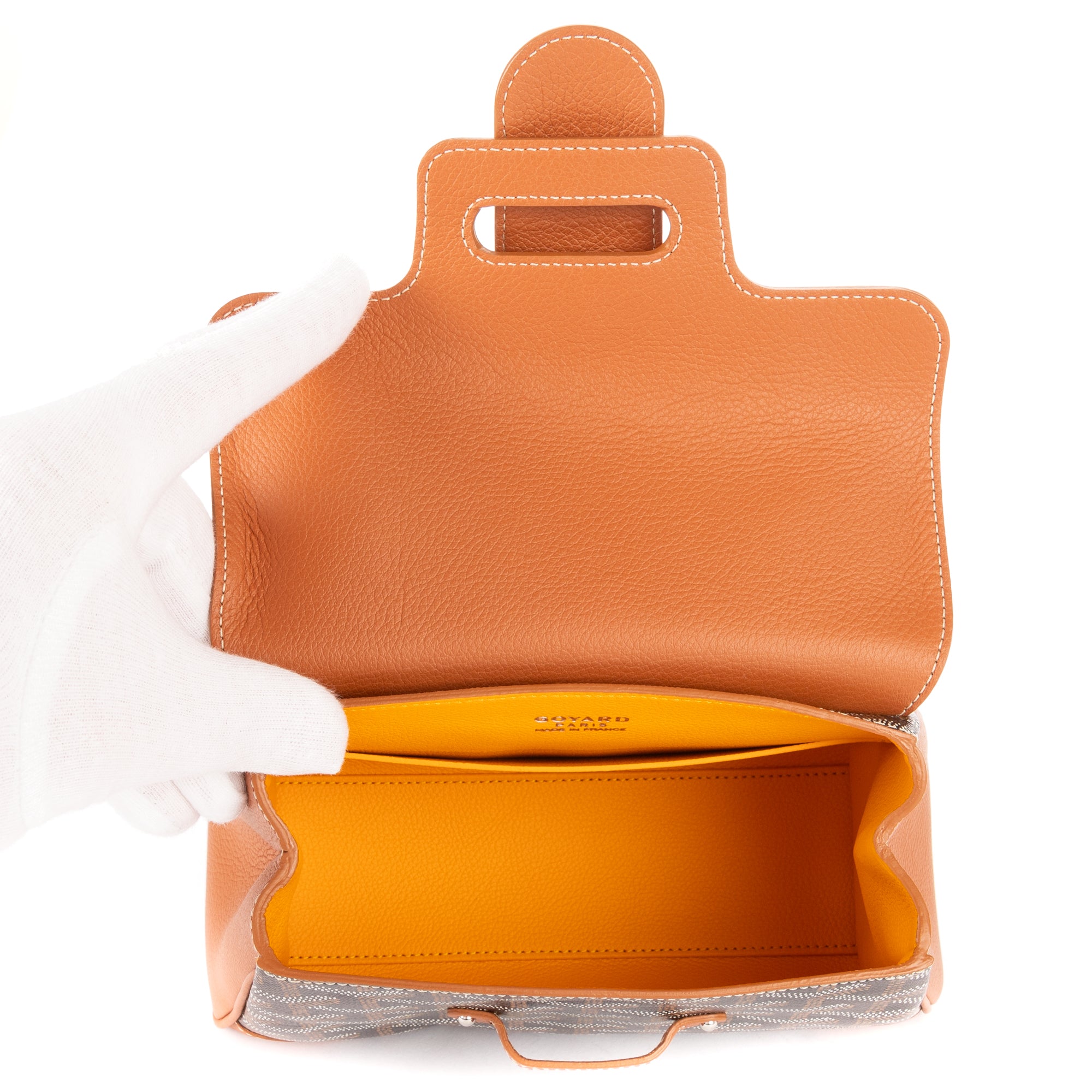 Bolso de mano Saigon Mini Piel de becerro negra/Lona Goyardine