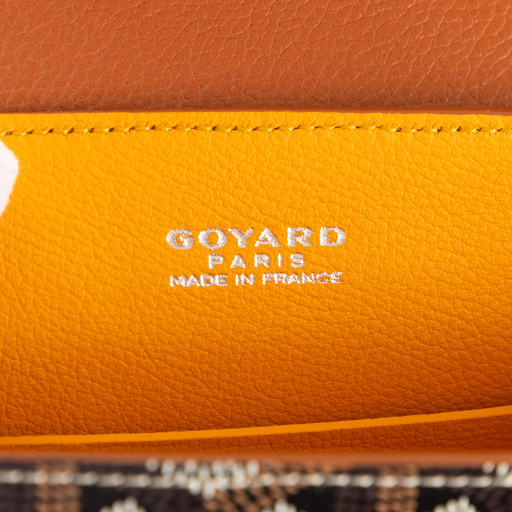 Bolso de mano Saigon Mini Piel de becerro negra/Lona Goyardine