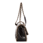 Shoulder Bag Flap Chain Black Calfskin