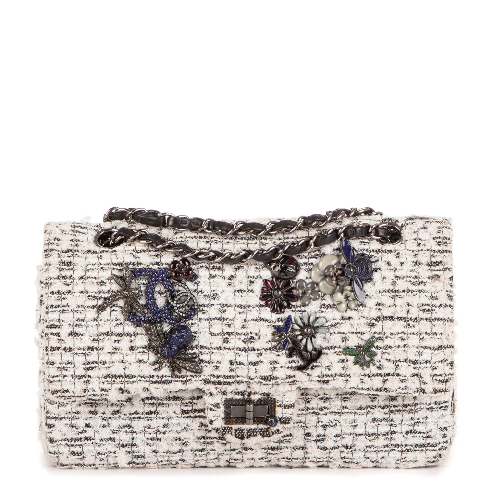 Bolso de Hombro Ed. Limitada 2.55 Tweed Blanco Insecto