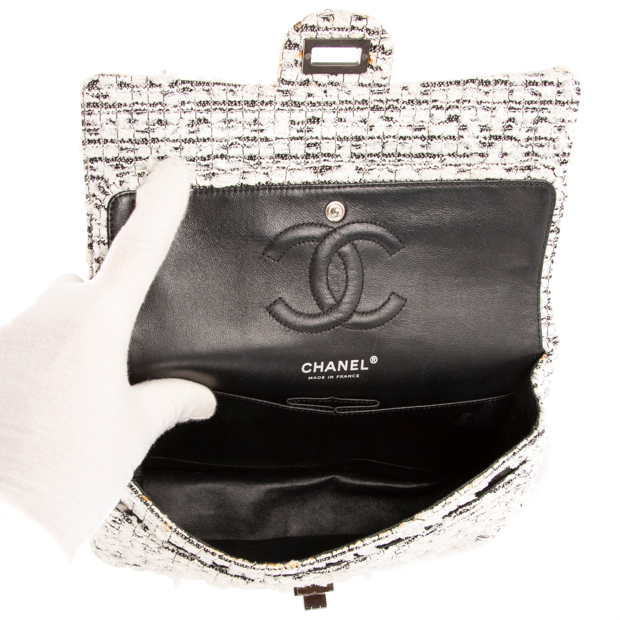 Bolso de Hombro Ed. Limitada 2.55 Tweed Blanco Insecto