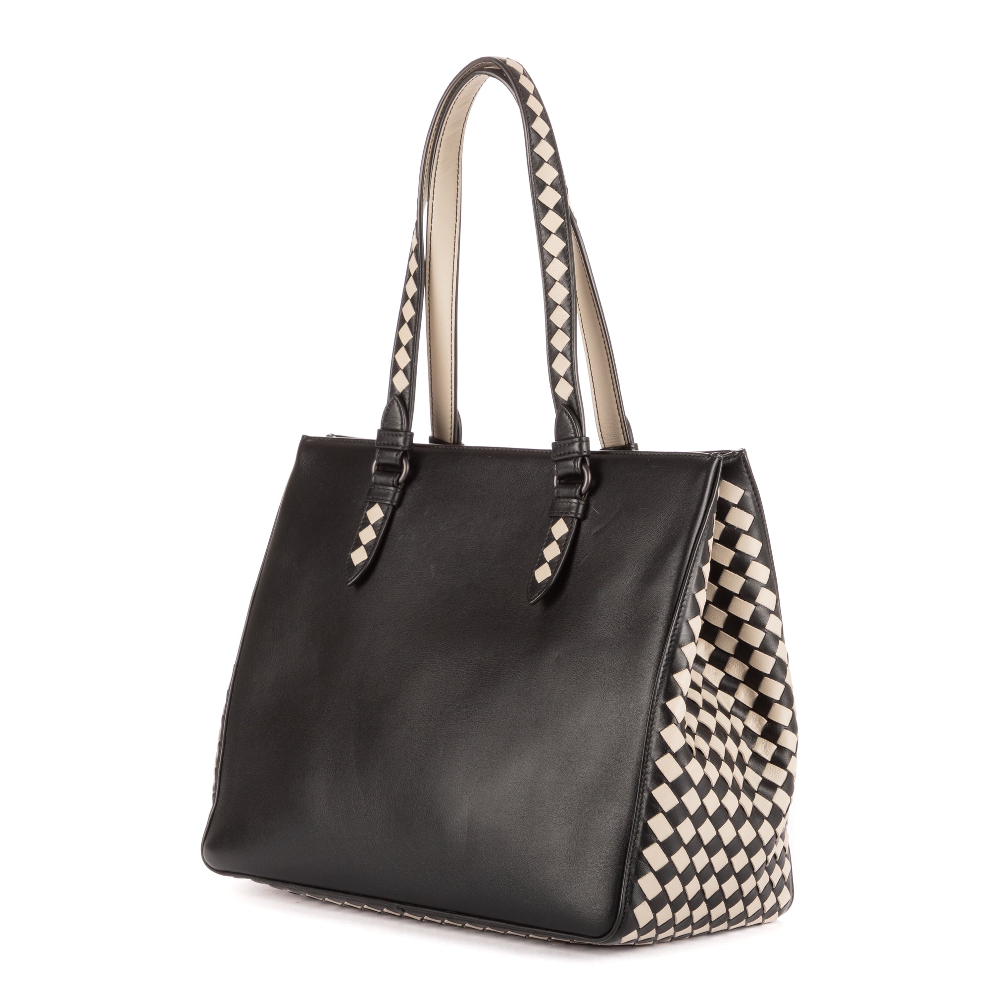 Shoulder Bag Tote Black Intrecciato