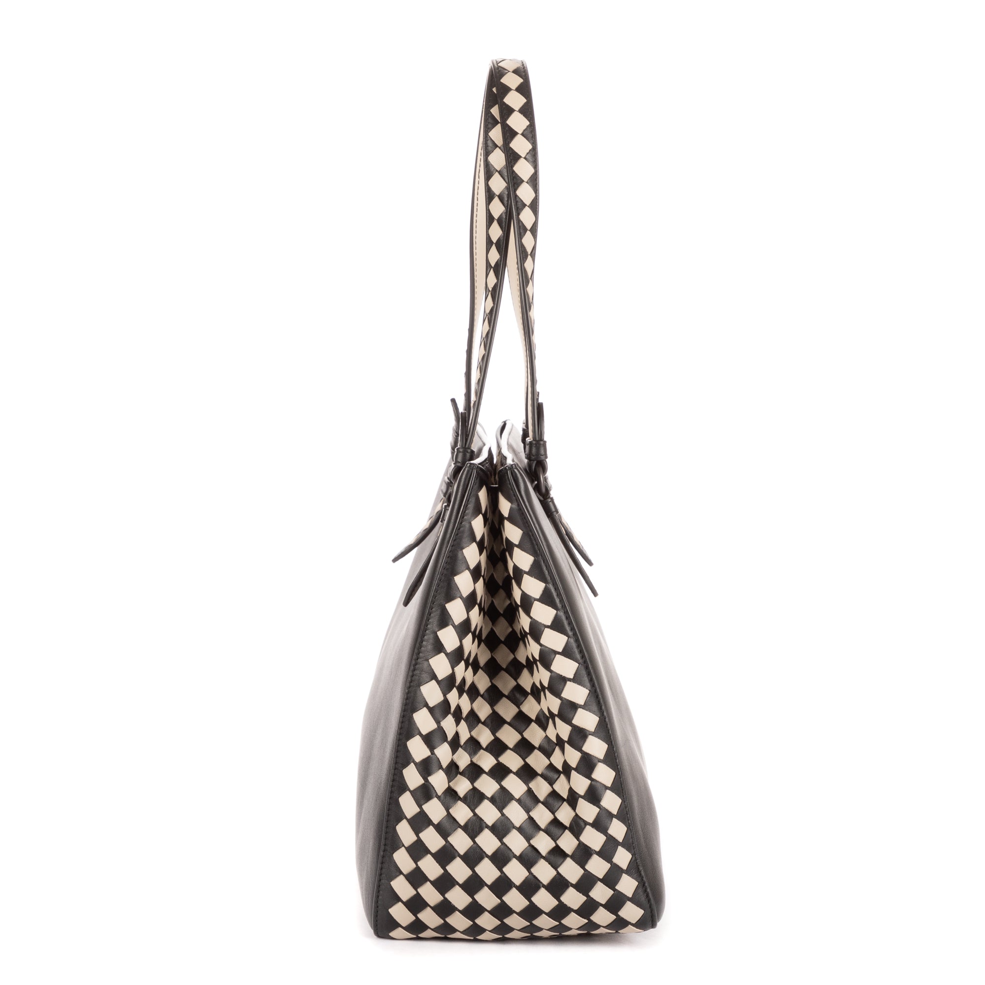 Shoulder Bag Tote Black Intrecciato