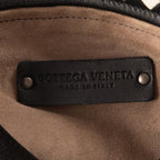 Sac porté épaule cabas noir en cuir intrecciato