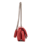 Bolso de Hombro Cadena Pequeño Bandolera Piel de Cordero Roja Acolchada