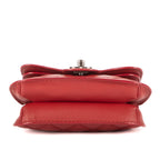 Bolso de Hombro Cadena Pequeño Bandolera Piel de Cordero Roja Acolchada