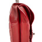 Bolso de Hombro Cadena Pequeño Bandolera Piel de Cordero Roja Acolchada