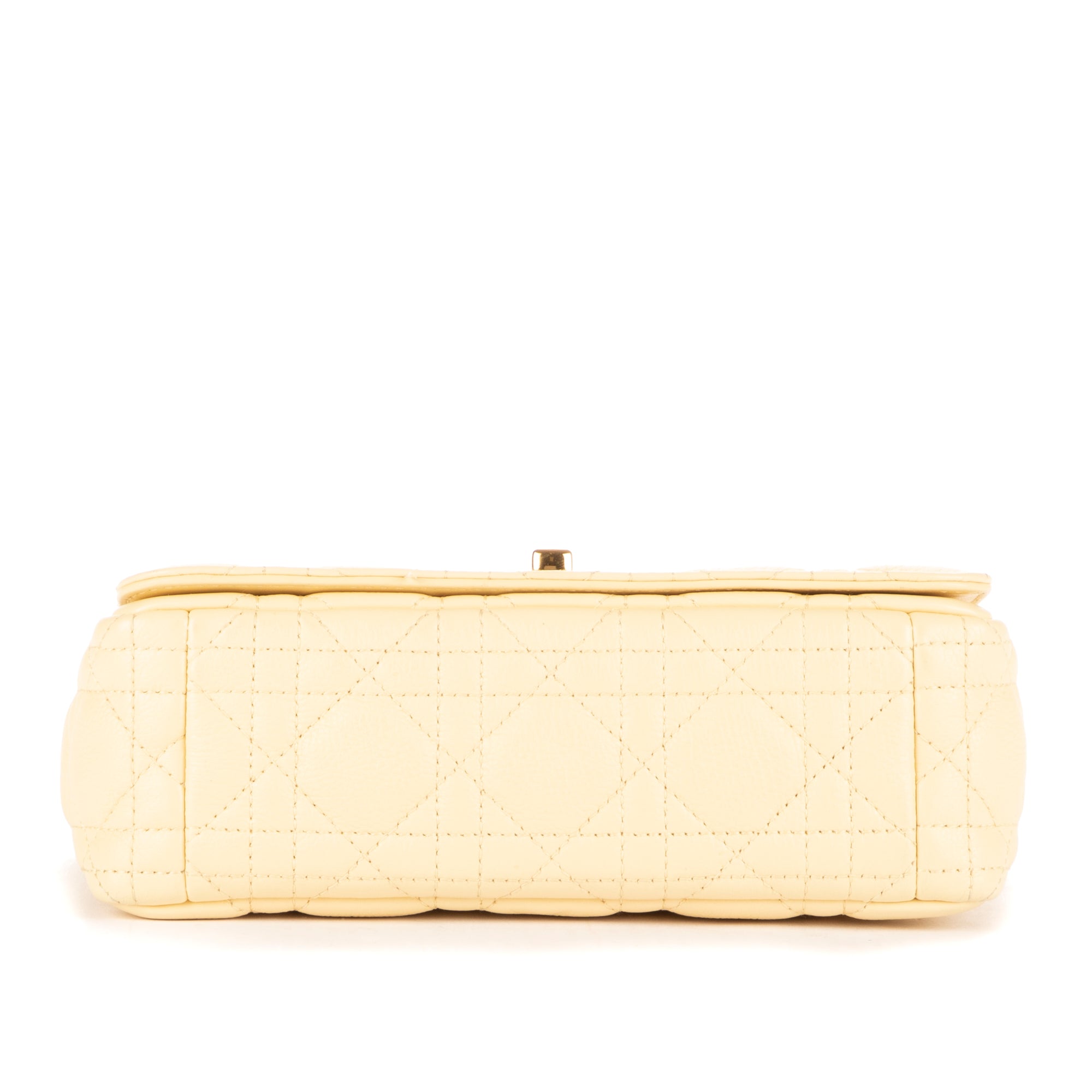 Bolso de hombro Caro Crossbody pequeño de cuero Cannage vainilla