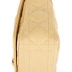 Bolso de hombro Caro Crossbody pequeño de cuero Cannage vainilla