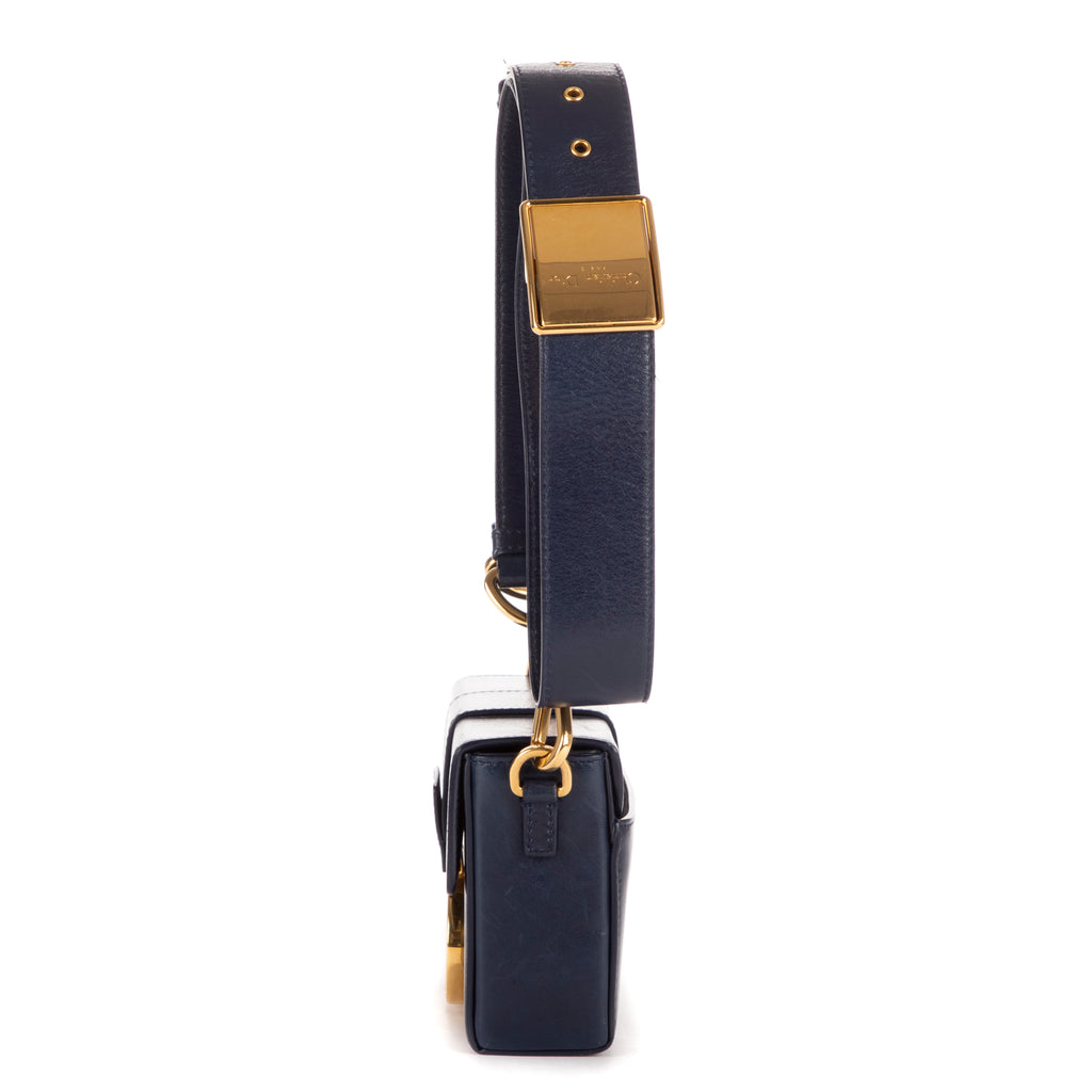 Bolso de Hombro Montaigne Small Box Piel de Becerro Azul Marino