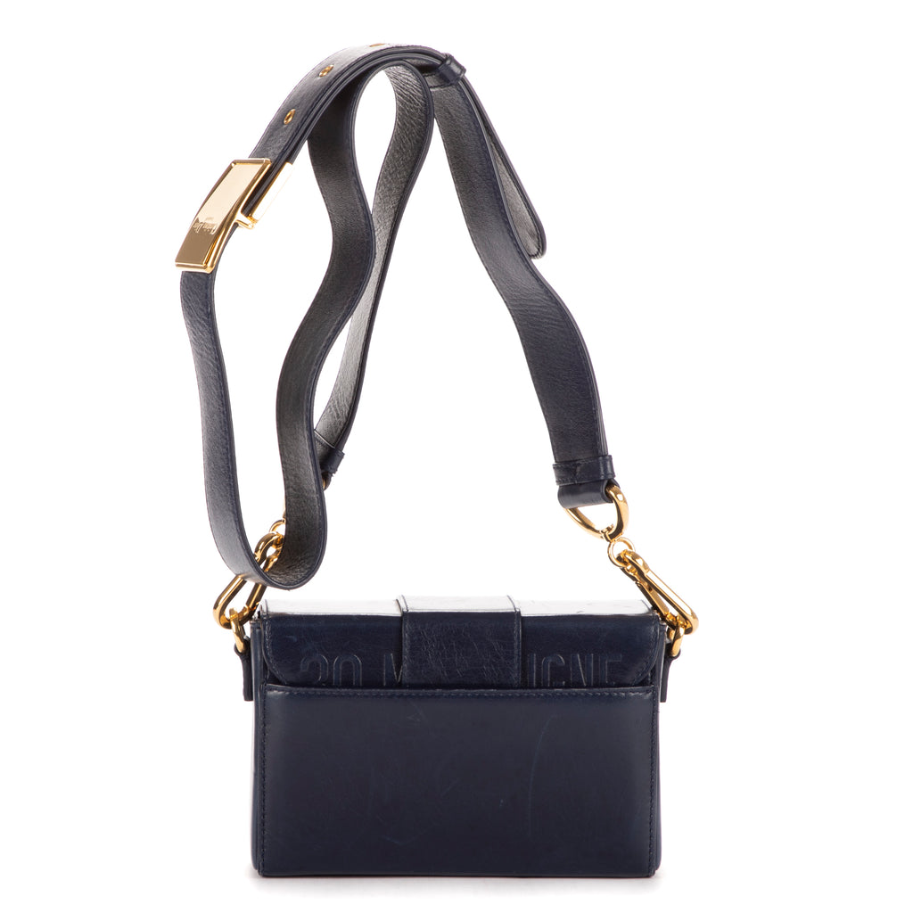 Bolso de Hombro Montaigne Small Box Piel de Becerro Azul Marino