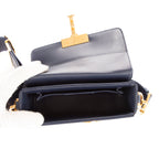 Bolso de Hombro Montaigne Small Box Piel de Becerro Azul Marino