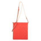 Shoulder Bag Vintage Pearl Wallet on Chain Red Calfskin Quilted Leather
